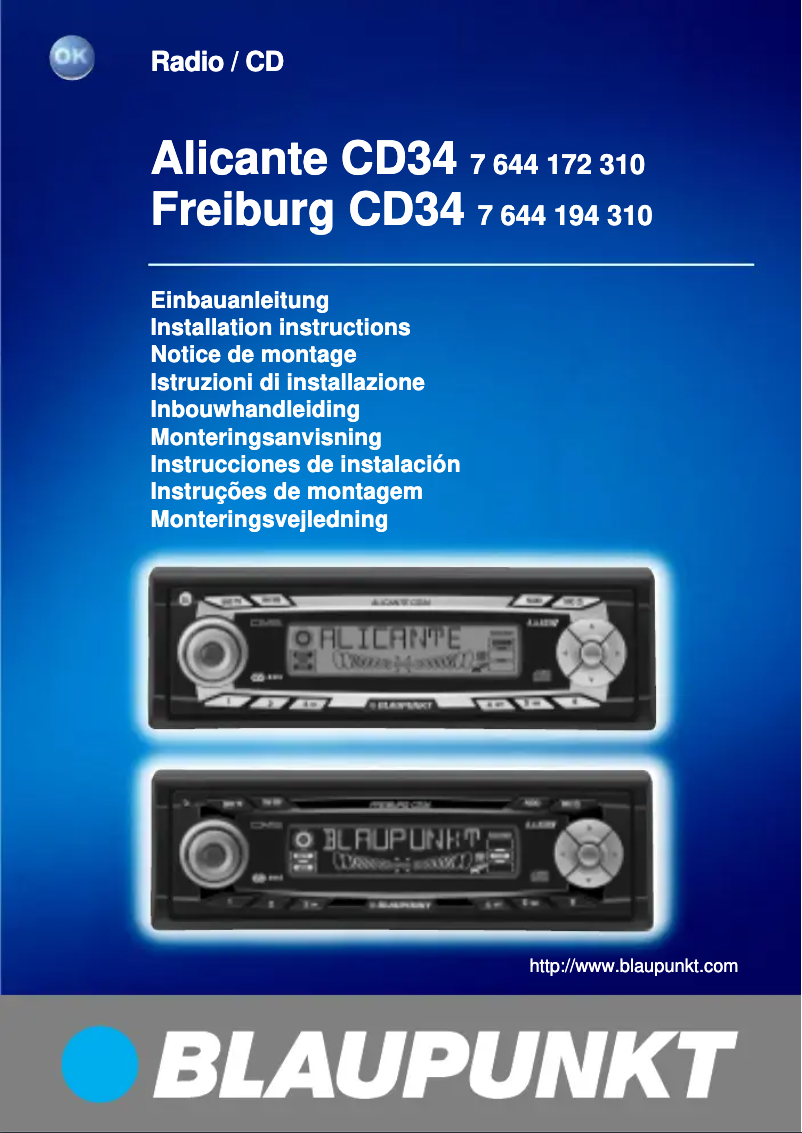 Page 1 de la notice Manuel utilisateur Blaupunkt Freiburg CD34