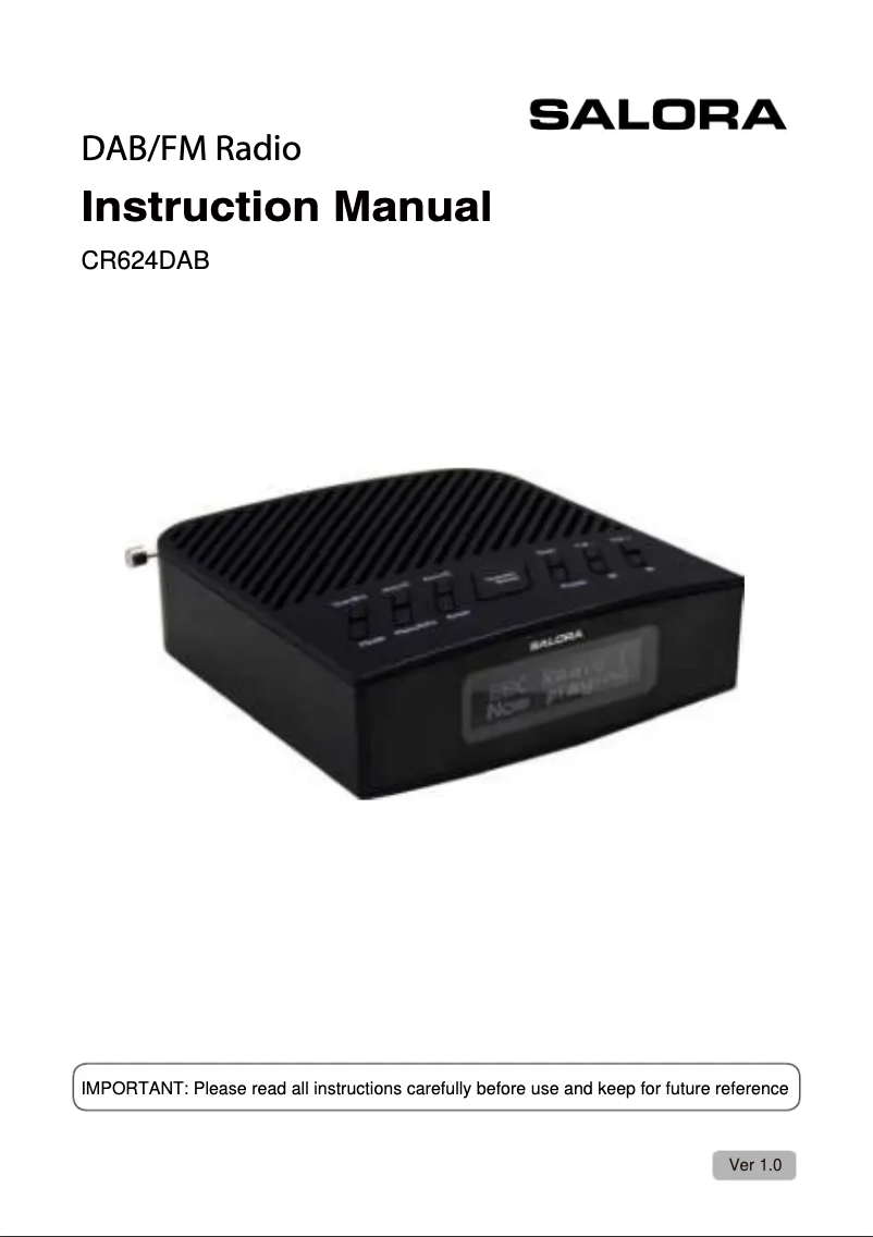 Image de la première page du manuel de l'appareil CR624DAB