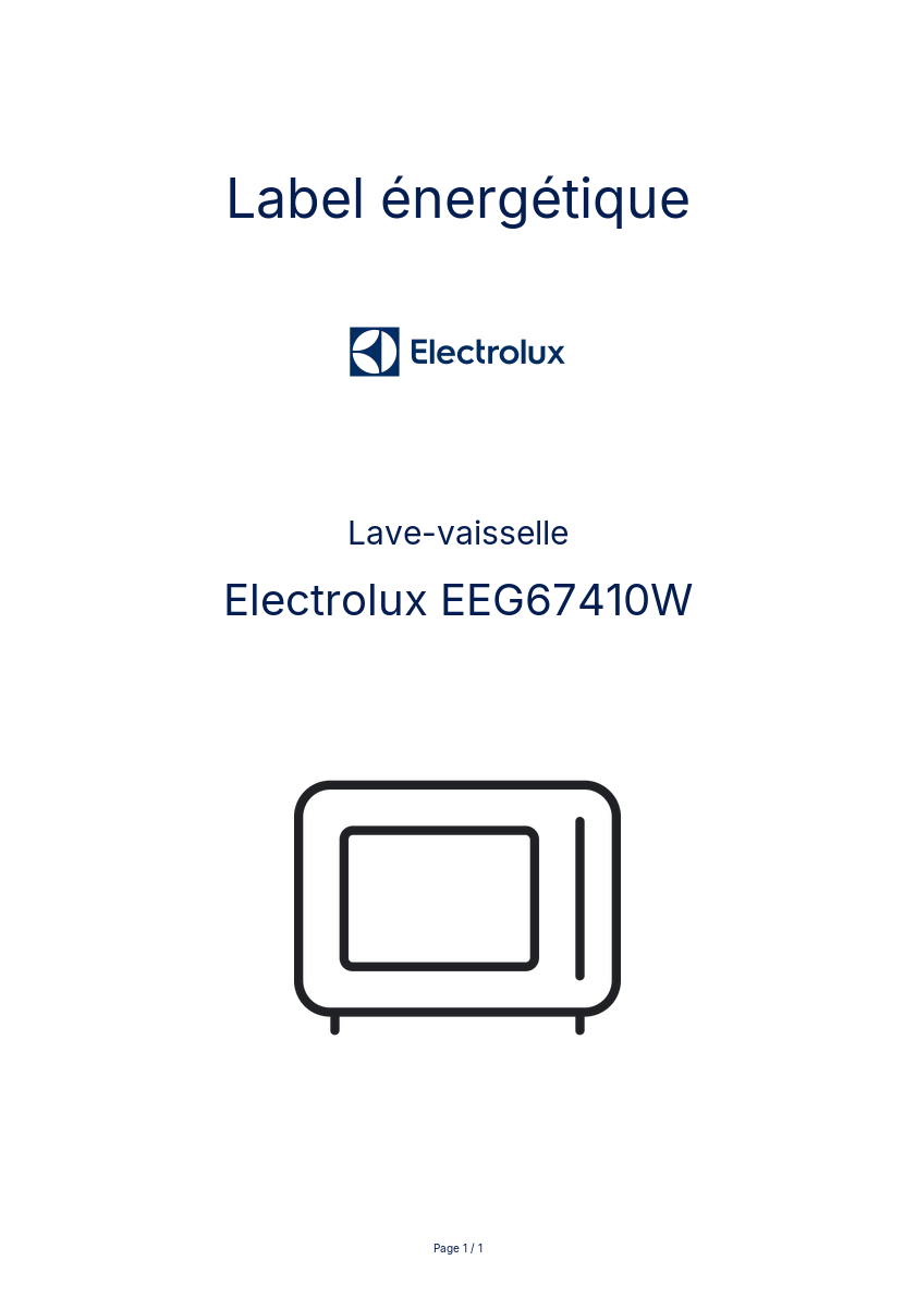Image de la première page du manuel de l'appareil EEG67410W