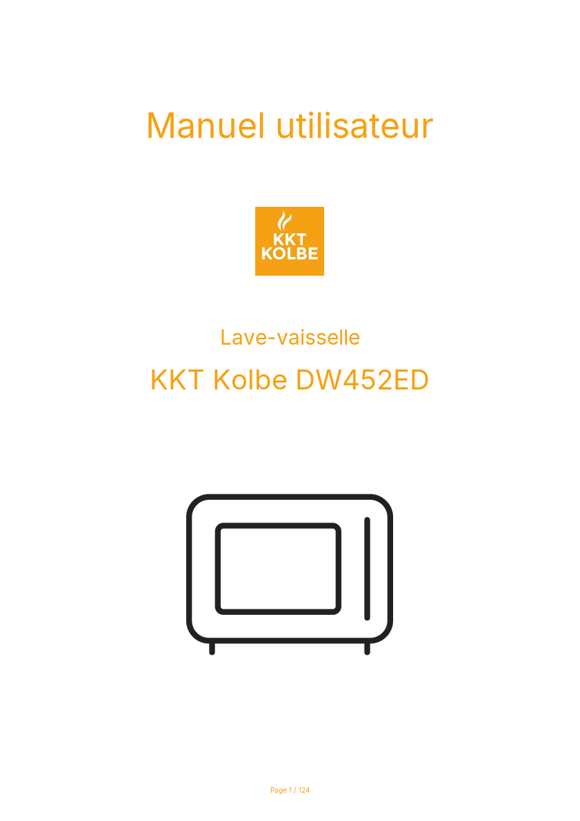 Page n°1 - Manuel utilisateur KKT Kolbe DW452ED