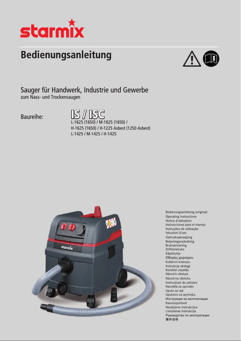 Page n°1 - Manuel utilisateur Starmix ISC L-1625