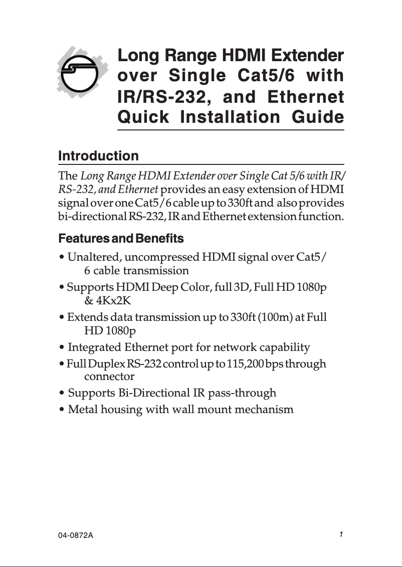 Page 1 de la notice Manuel utilisateur Siig CE-H21J11-S1