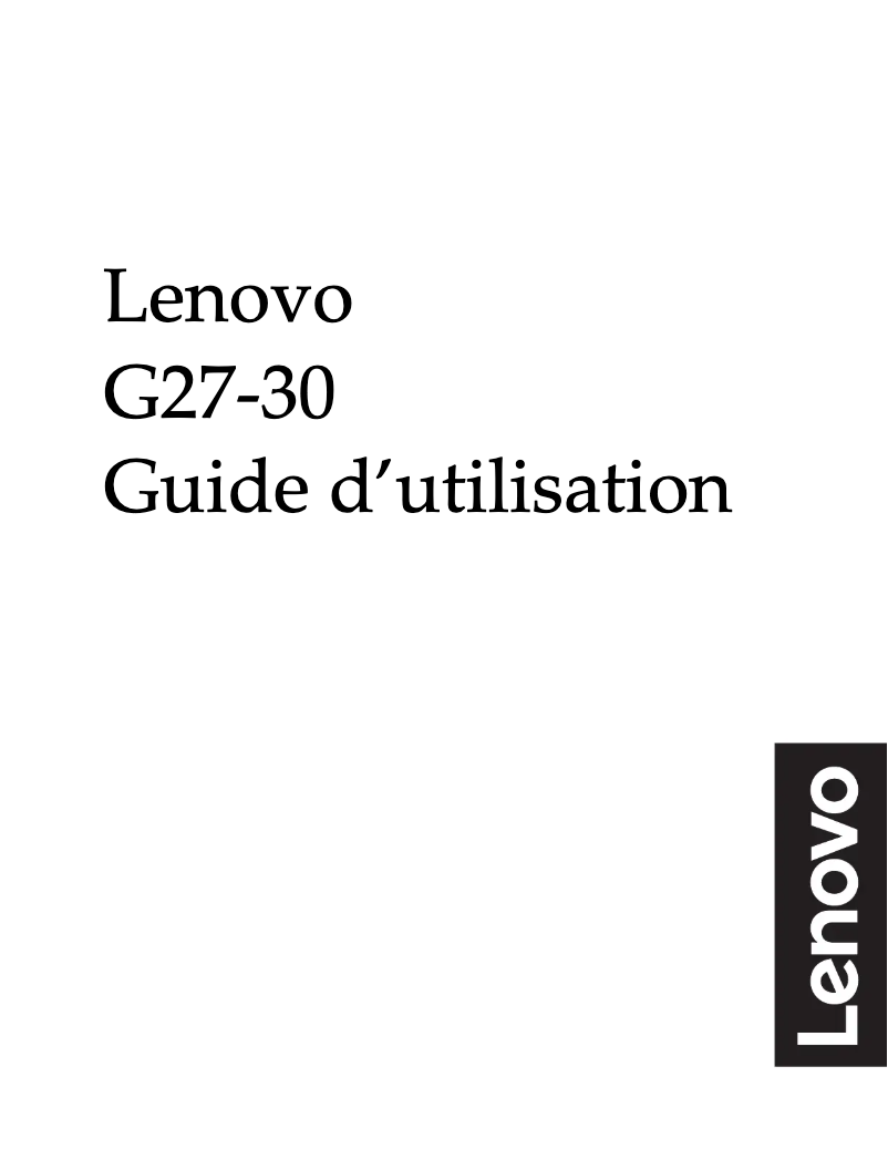 Page n°1 - Manuel utilisateur Lenovo G27-30
