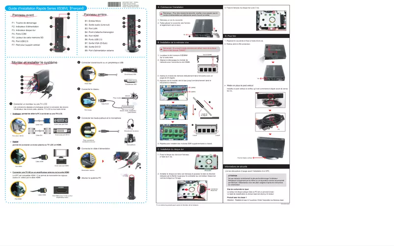 Page 1 de la notice Manuel utilisateur Shuttle XS3601BA