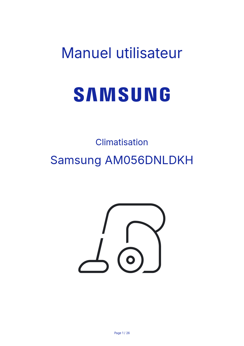 Page n°1 - Manuel utilisateur Samsung AM056DNLDKH