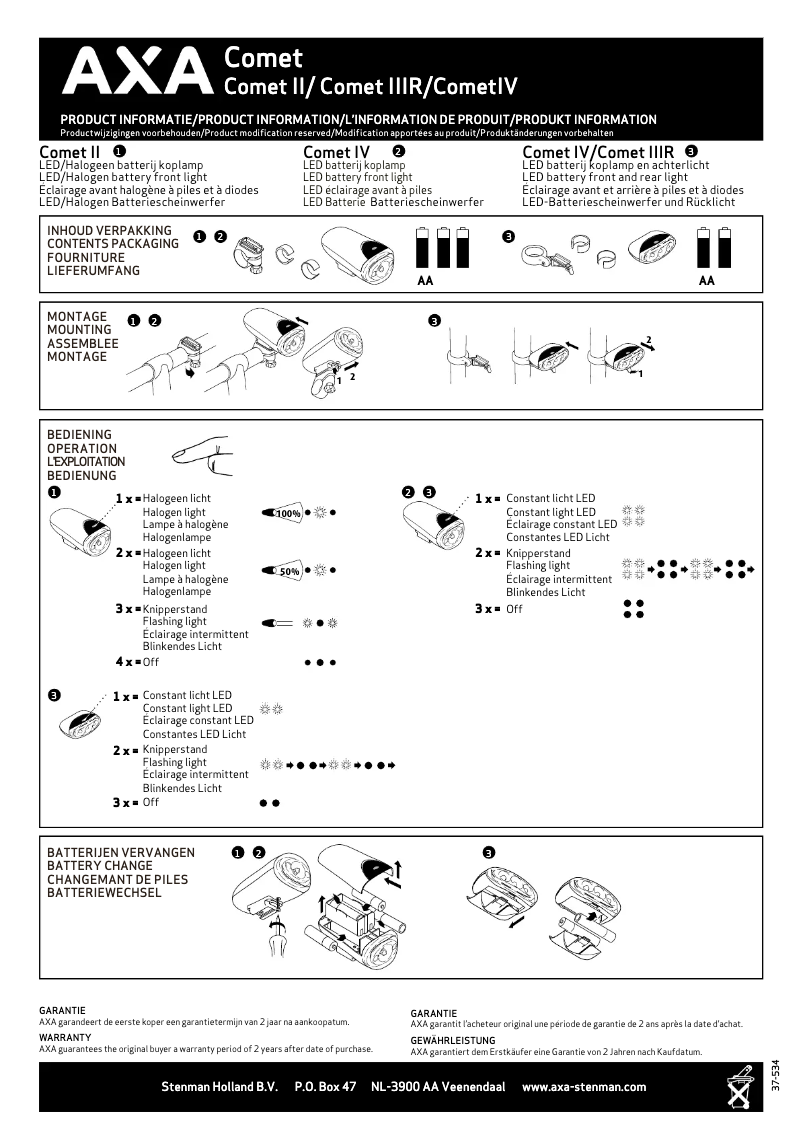 Página 1 del manual Manual de usuario AXA Comet IV
