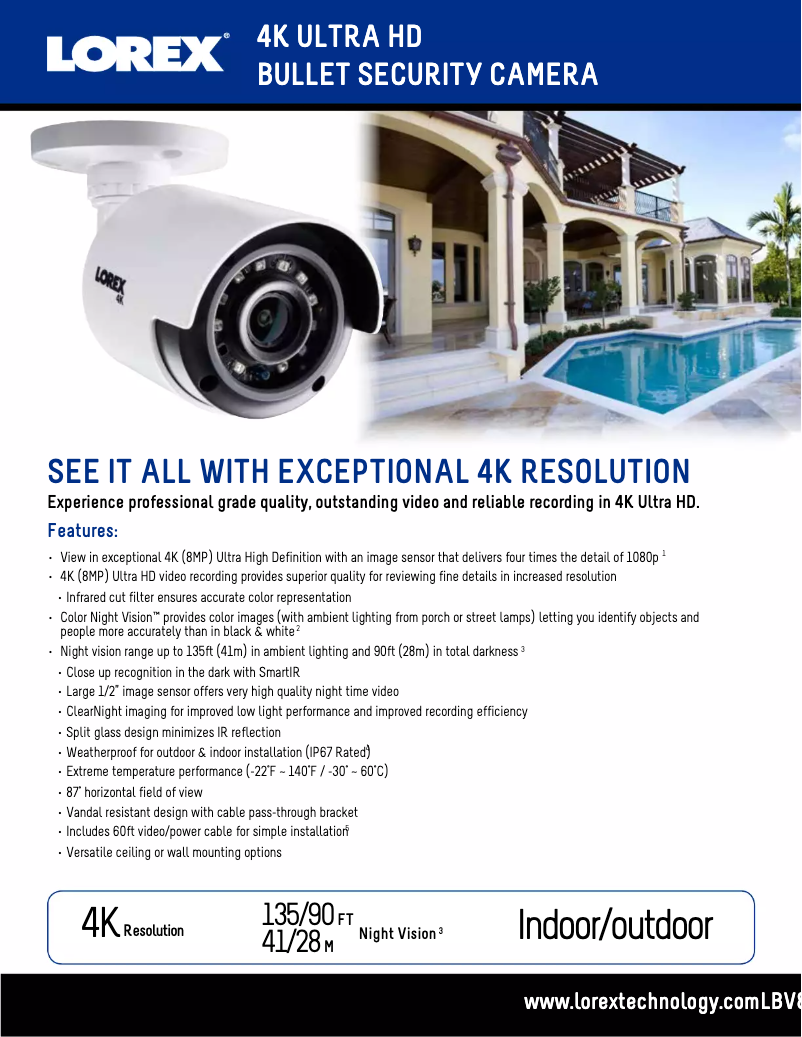 Página 1 del manual Ficha técnica Lorex LBV8531B