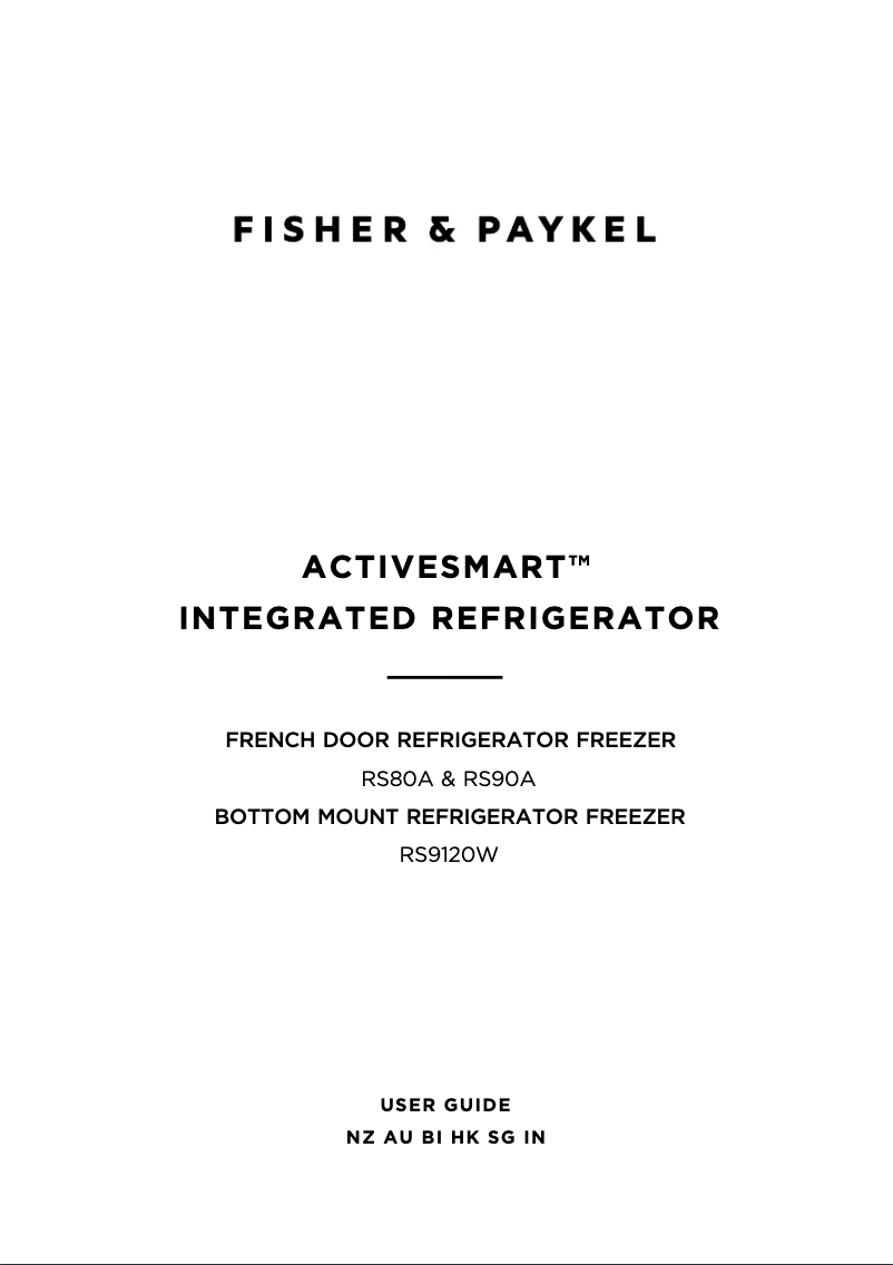 Page 1 de la notice Manuel utilisateur Fisher & Paykel RS90AU3