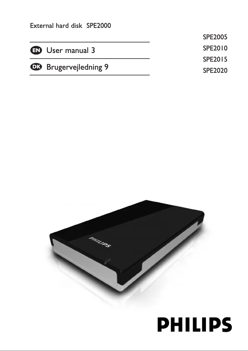 Page 1 de la notice Manuel utilisateur Philips SPE2015CC