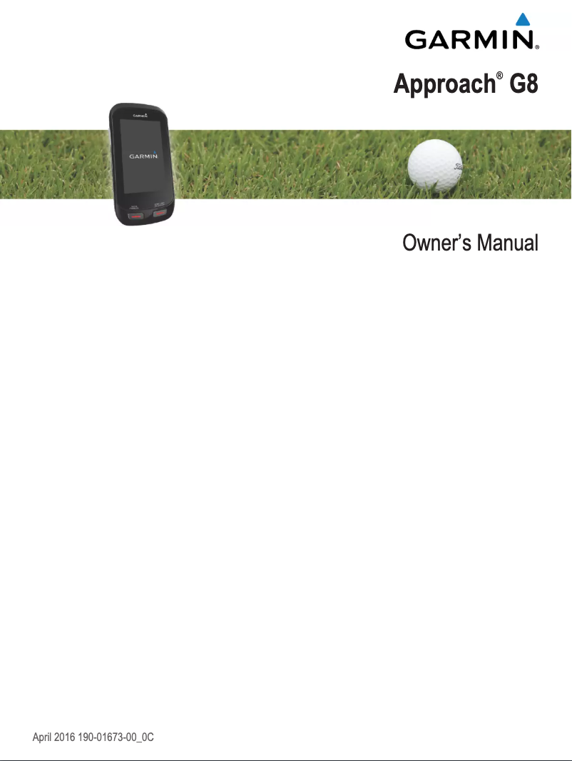 Page n°1 - Manuel utilisateur Garmin Approach G8