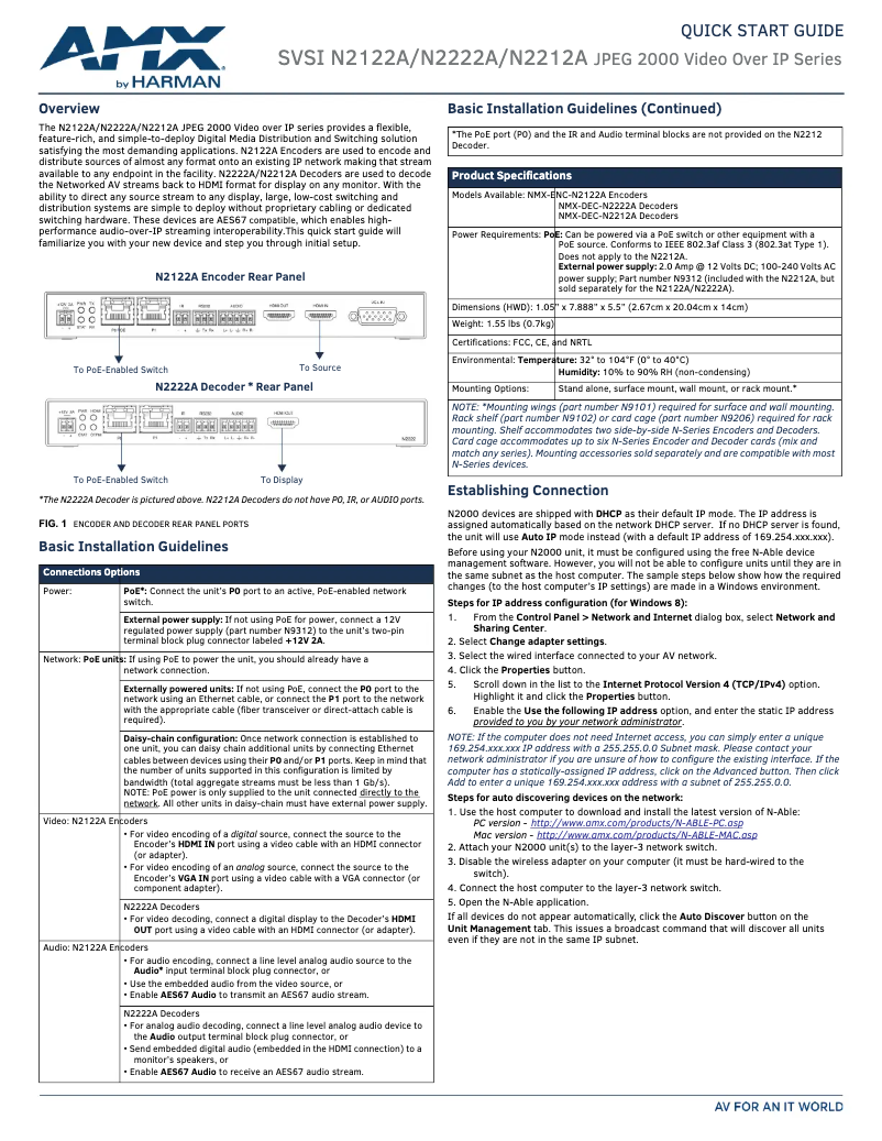 Image de la première page du manuel de l'appareil NMX-DEC-N2222