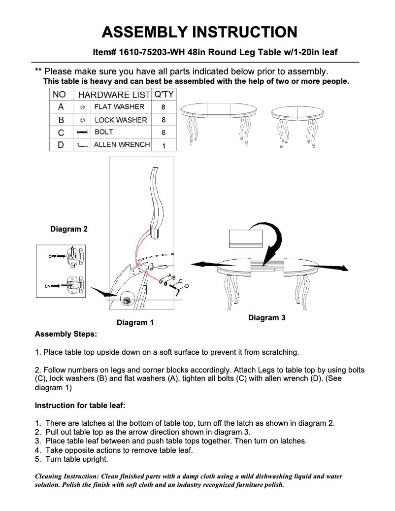 Image de la première page du manuel de l'appareil 1610-75203-WH