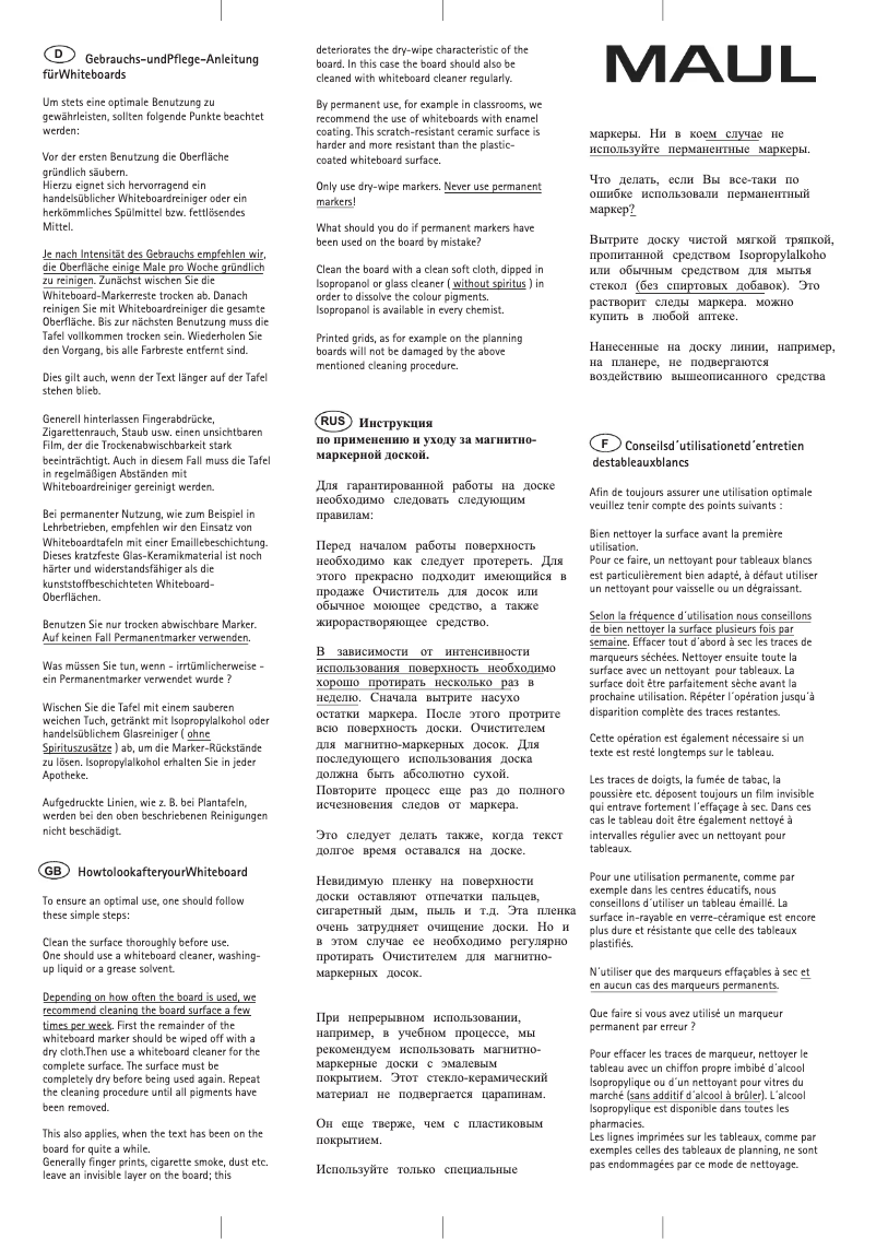 Page n°1 - Manuel utilisateur MAUL 6335384