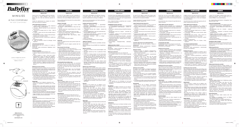 Image de la première page du manuel de l'appareil Miniliss G596E