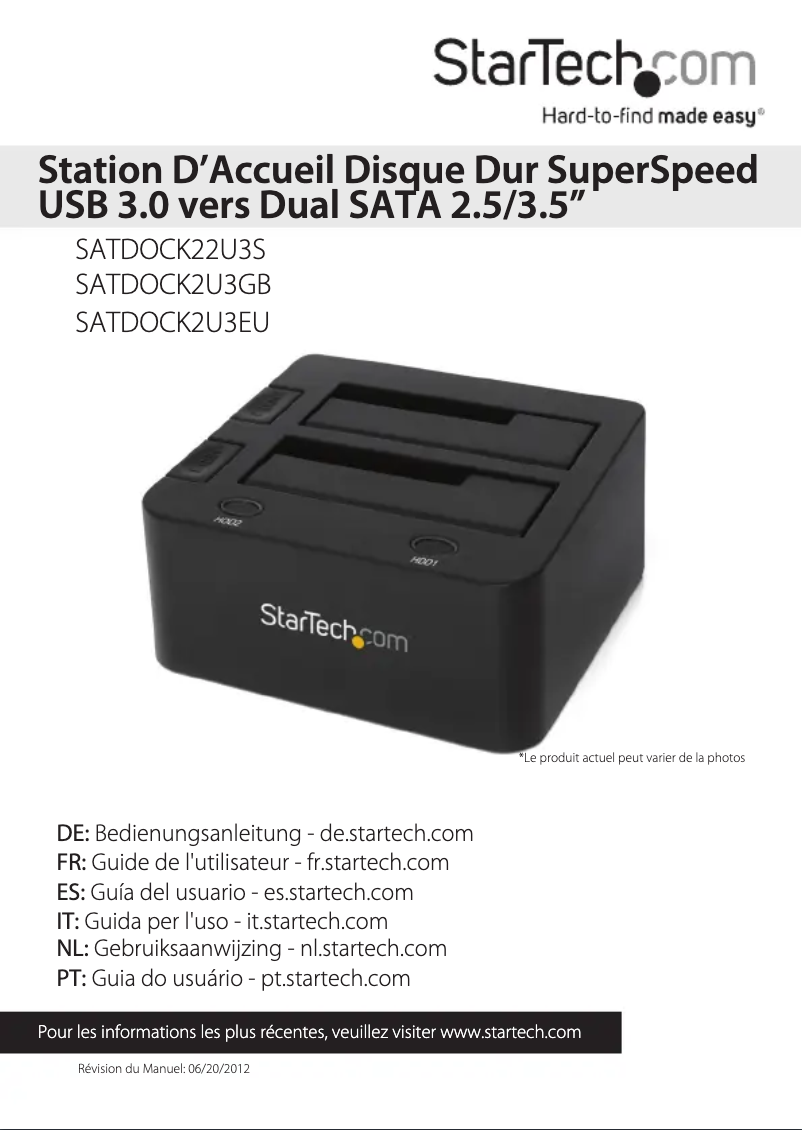 Página 1 del manual Manual de usuario StarTech.com SATDOCK2U3GB