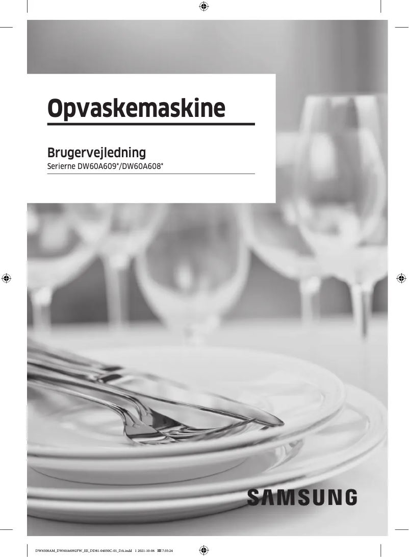 Page 1 de la notice Manuel utilisateur Samsung DW60A6092UW