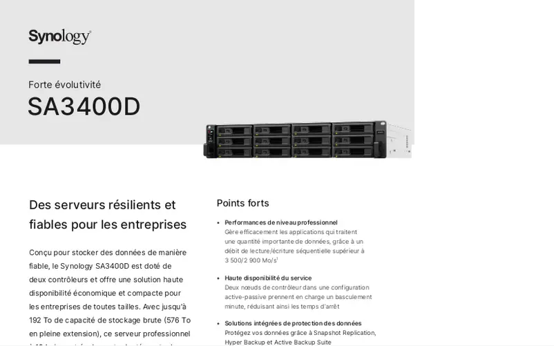 Page n°1 - Fiche technique Synology SA3400D