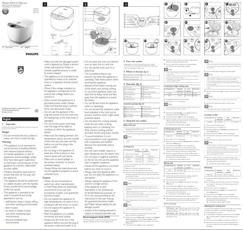 Página 1 del manual Manual de usuario Philips Daily Collection HD4514