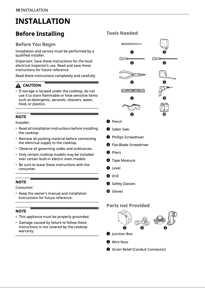Page n°1 - Instructions / montage LG CBIH3017BE