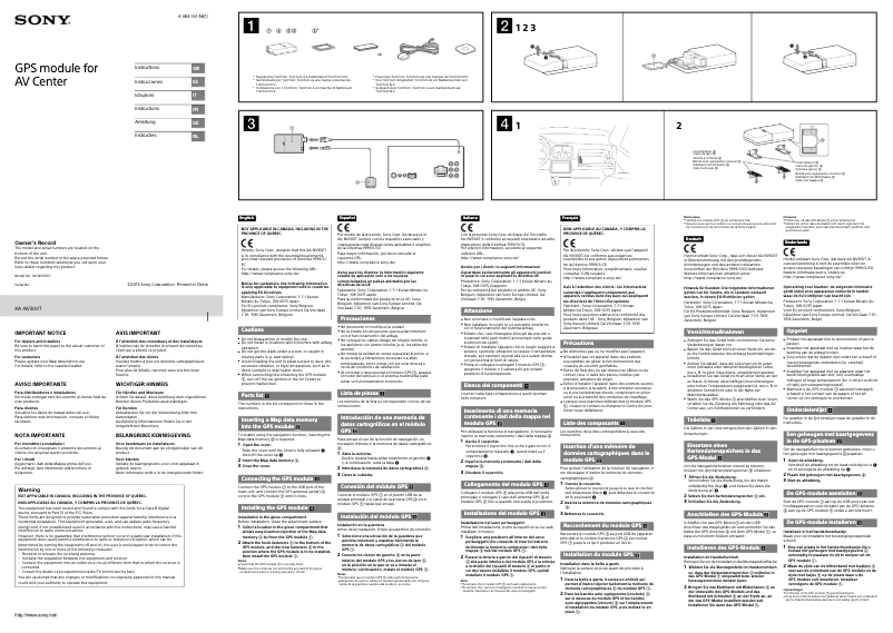 Image de la première page du manuel de l'appareil XA-NV300T