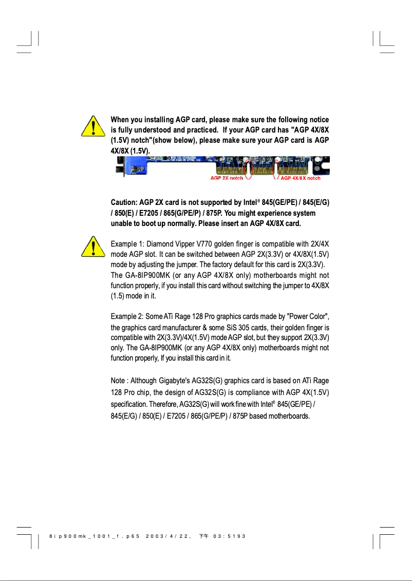 Page 1 de la notice Manuel utilisateur Gigabyte GA-8IP900MK