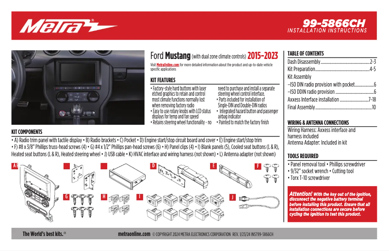 Page n°1 - Manuel utilisateur AXESS 99-5866CH