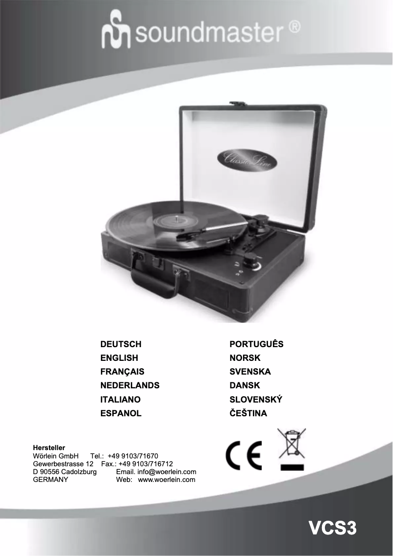 Page n°1 - Manuel utilisateur Soundmaster VCS3