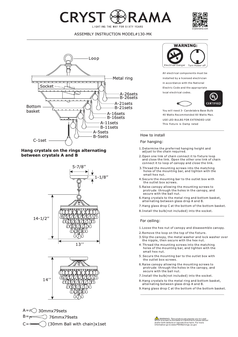 Image de la première page du manuel de l'appareil Calypso 130-MK