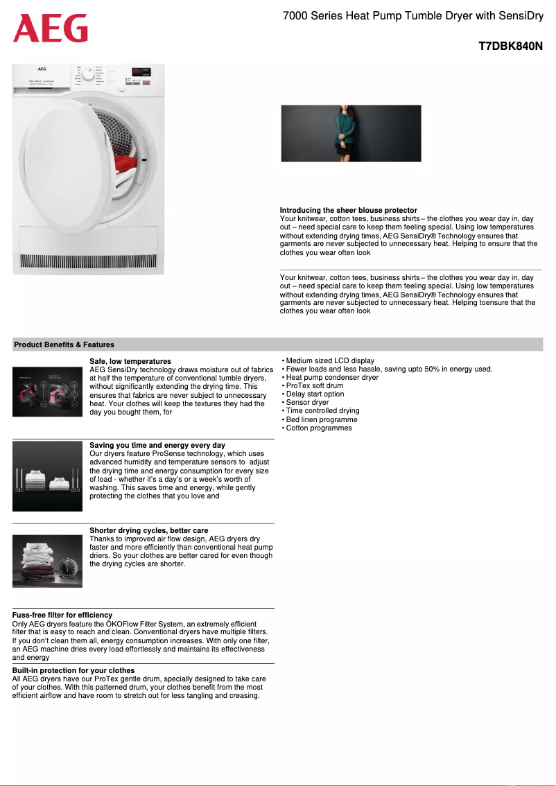 Imagen de la primera página del manual del dispositivo T7DBK840N