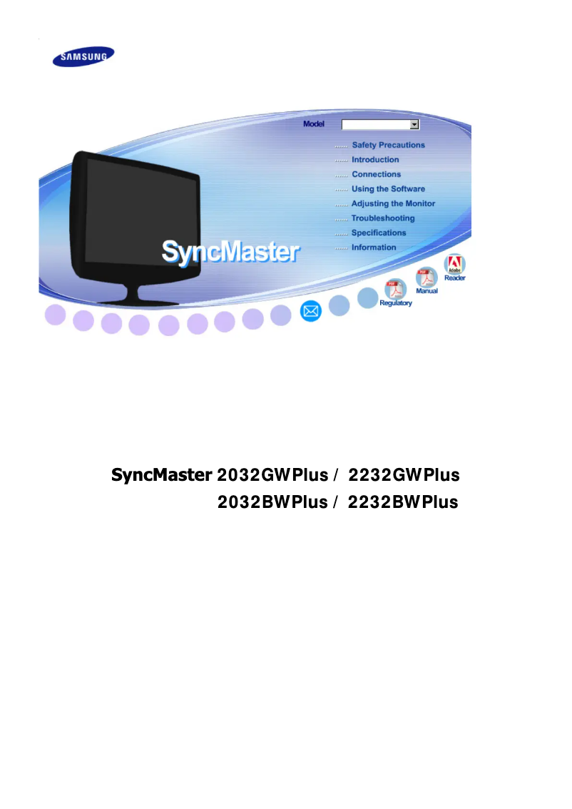 Page 1 de la notice Manuel utilisateur Samsung SyncMaster 2032GW Plus