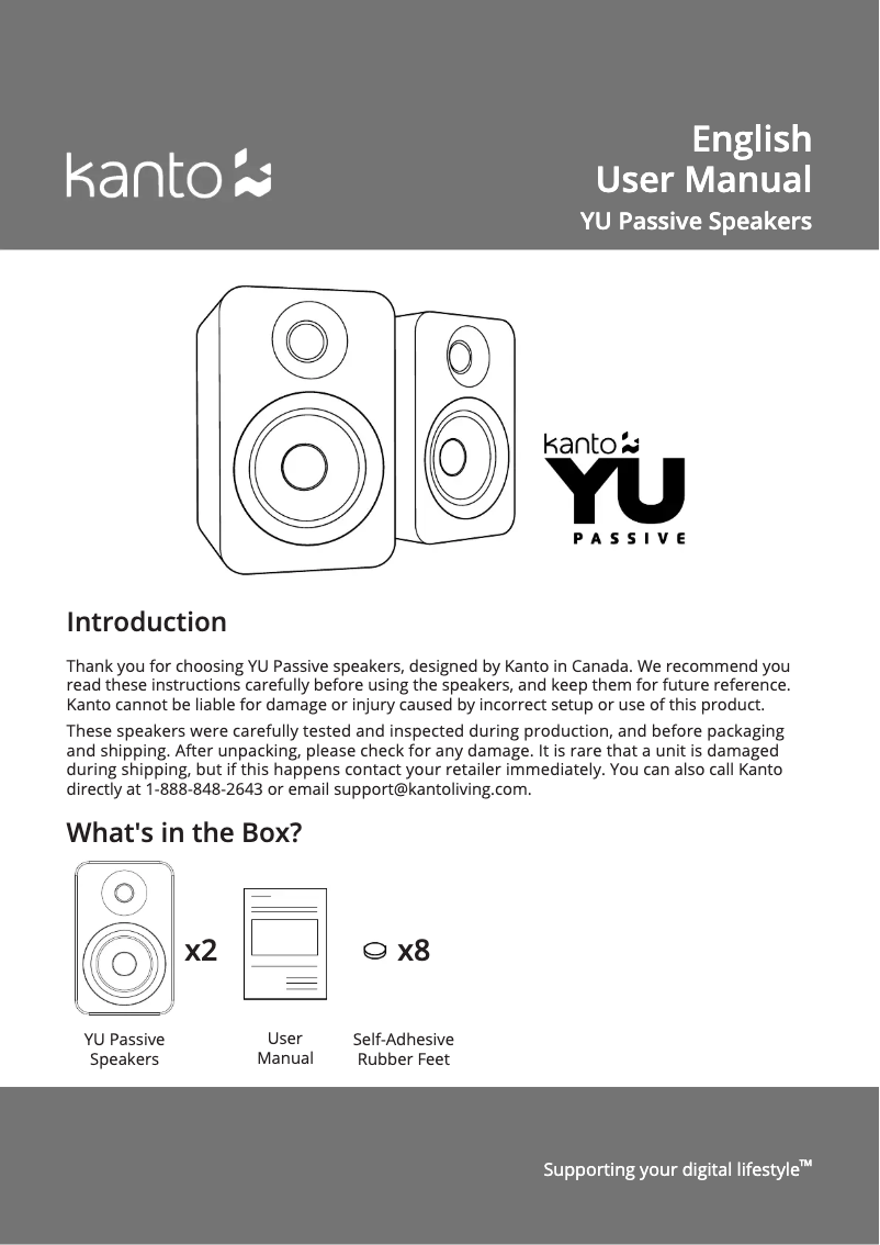 Página 1 del manual Manual de usuario Kanto YU Passive