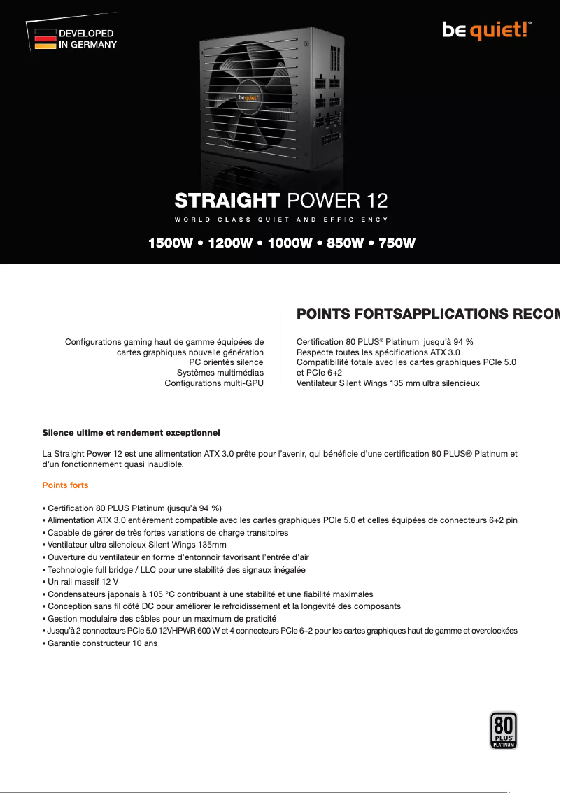 Image de la première page du manuel de l'appareil Straight Power 12