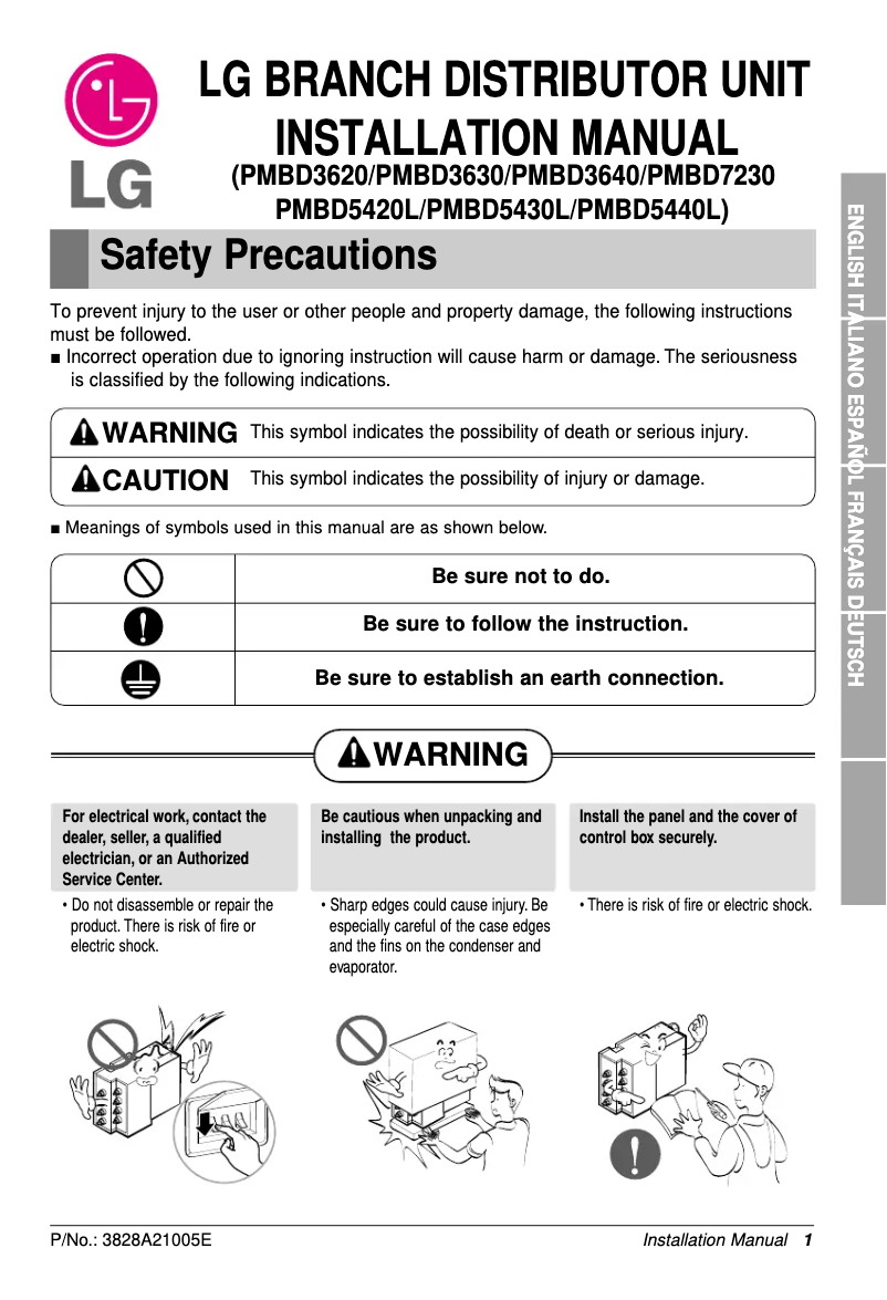 Page n°1 - Manuel utilisateur LG PMBD5420L