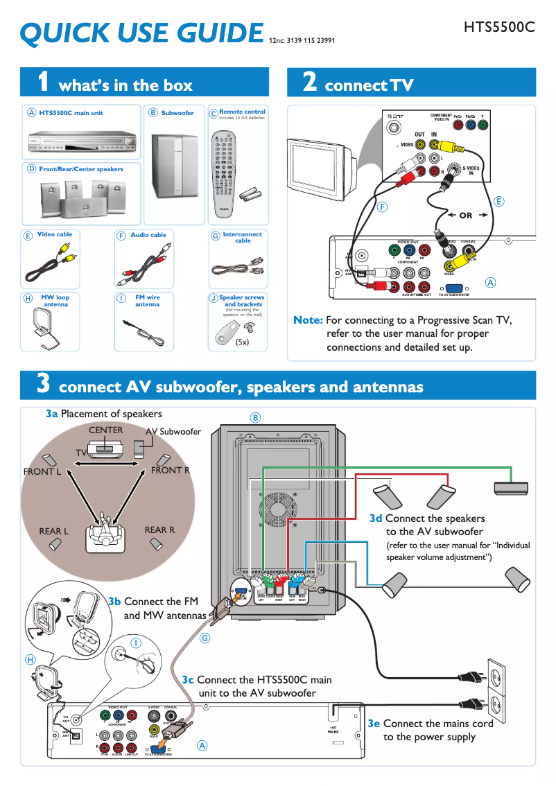 First page image of the manual for HTS5500C