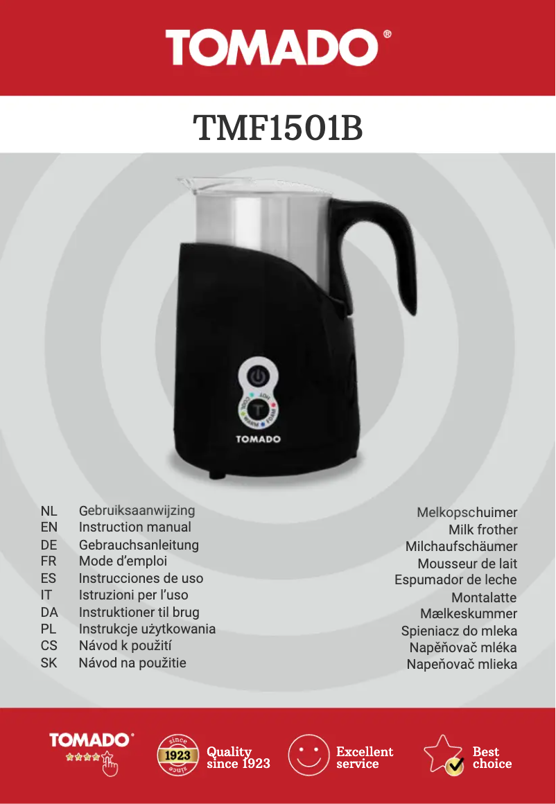 Page 1 de la notice Fiche technique Tomado TMF1501B