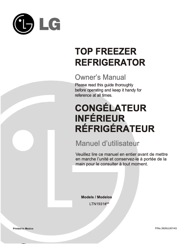 Página 1 del manual Manual de usuario LG GM-T662SQC