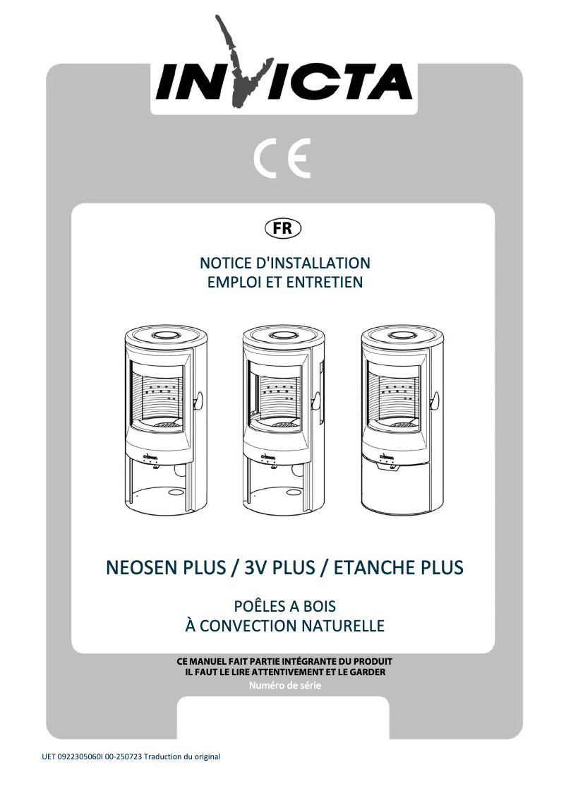 Page 1 de la notice Manuel utilisateur Invicta Neosen Plus 3