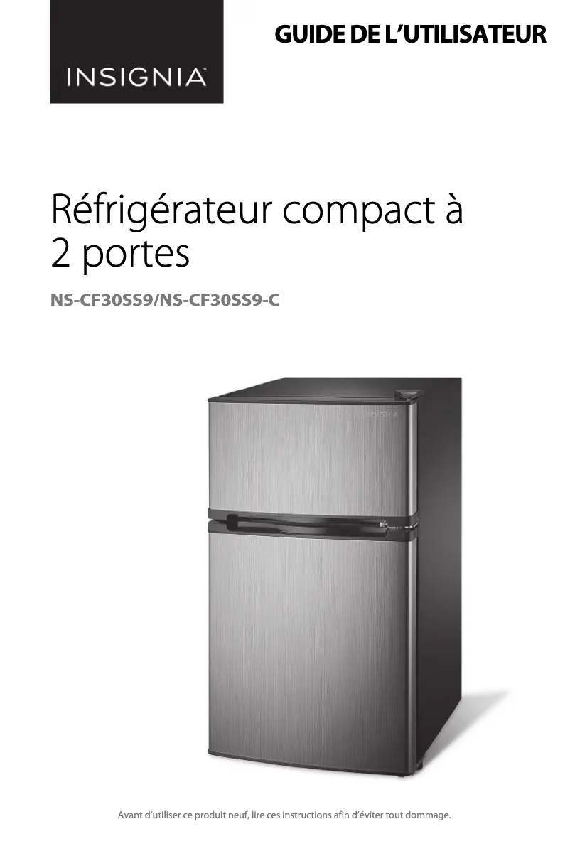 Image de la première page du manuel de l'appareil NS-CF30SS9