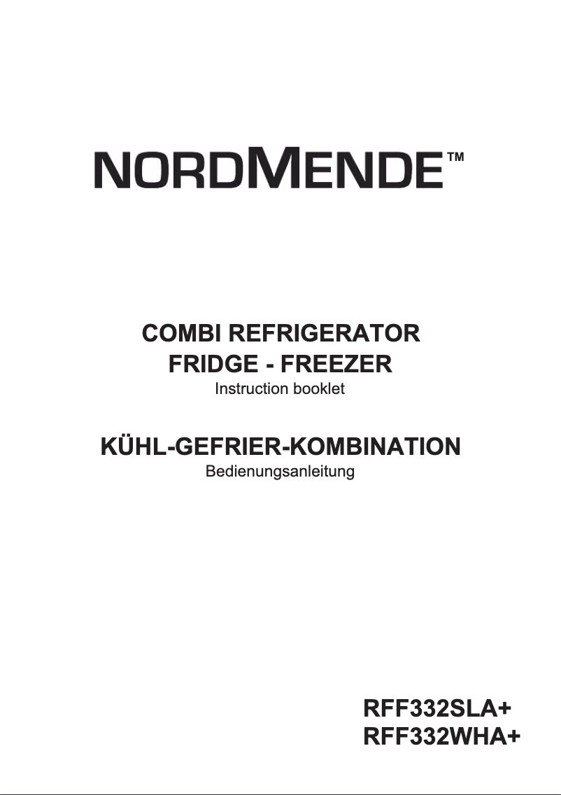 Page n°1 - Manuel utilisateur Nordmende RFF332SLAPLUS