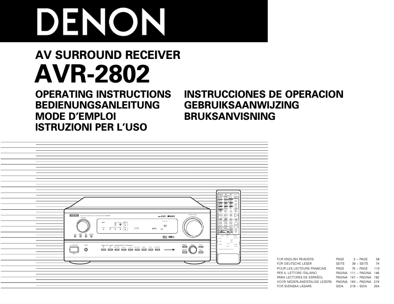 Page n°1 - Manuel utilisateur Denon AVR-2802