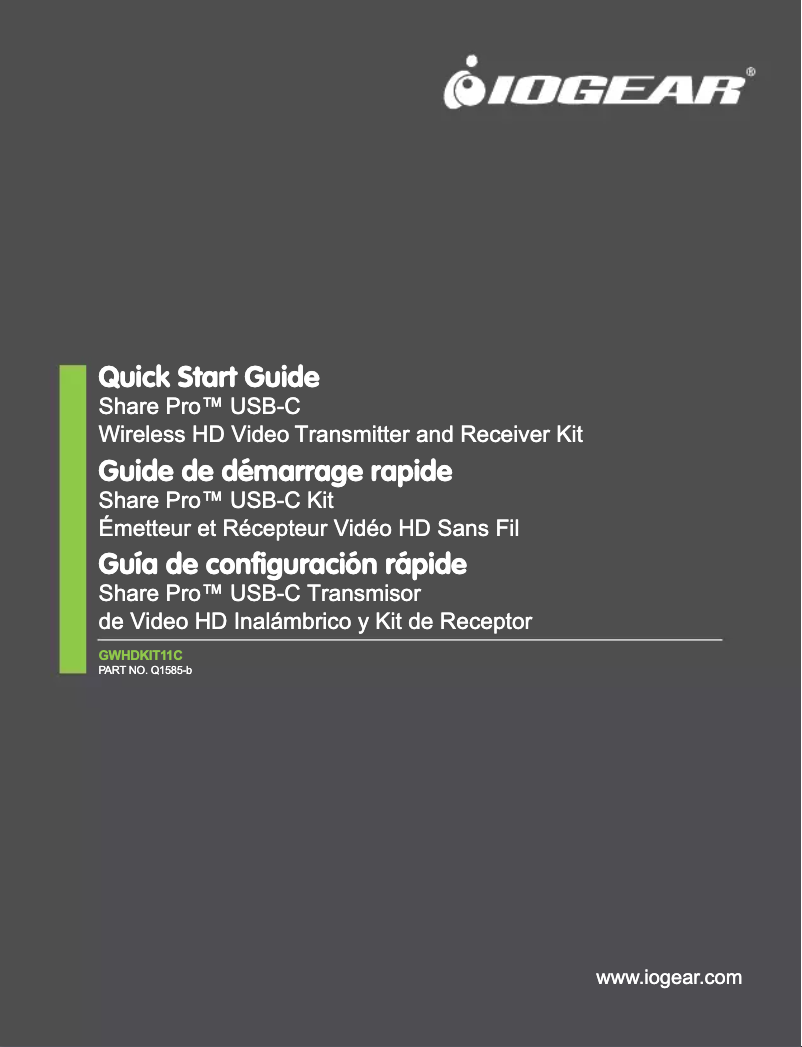 Page n°1 - Manuel utilisateur iogear GWHDKIT11C