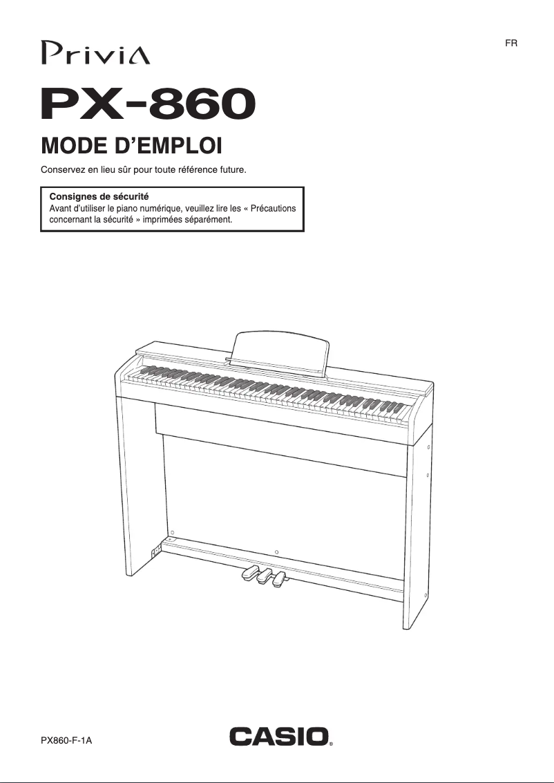 Page 1 de la notice Manuel utilisateur Casio Privia PX-860