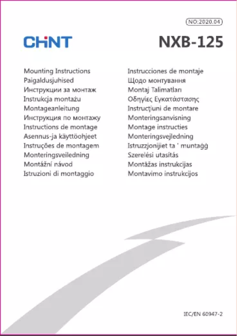 Page n°1 - Manuel utilisateur CHINT NXB-125