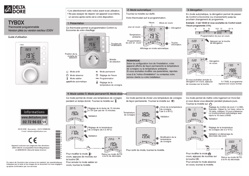 Image de la première page du manuel de l'appareil Tybox 710