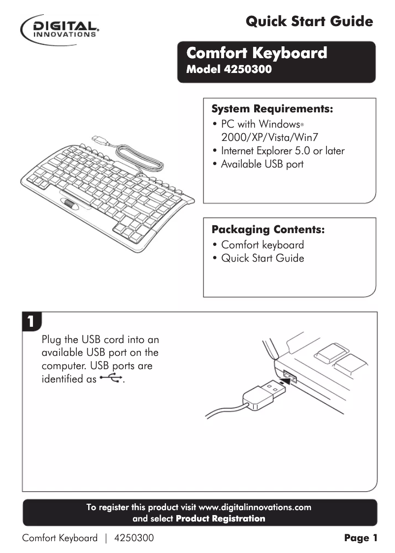 Page n°1 - Manuel utilisateur Micro Innovations Comfort