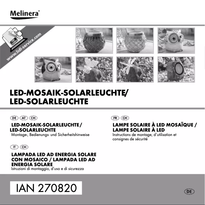 Page 1 de la notice Manuel utilisateur Melinera IAN 270820