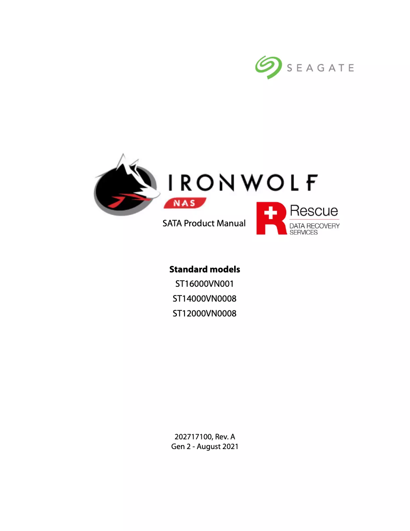 Page 1 de la notice Manuel utilisateur Seagate IronWolf