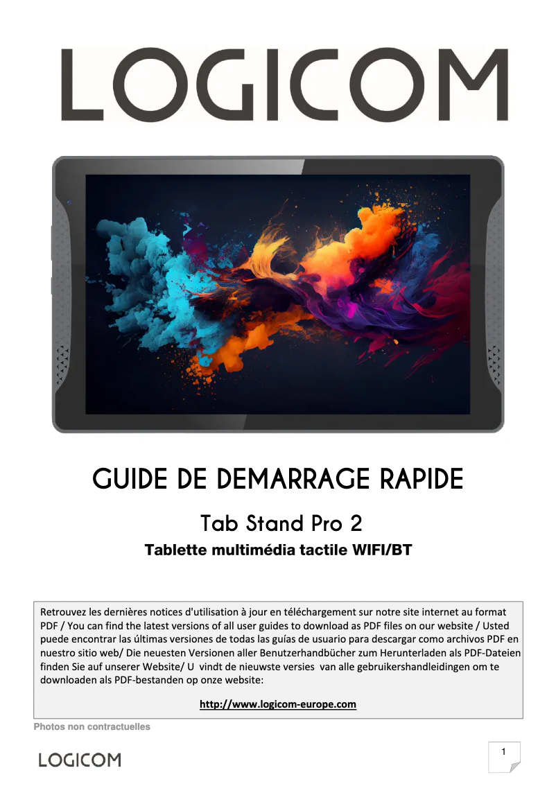 Page n°1 - Manuel utilisateur Logicom Tab Stand Pro 2