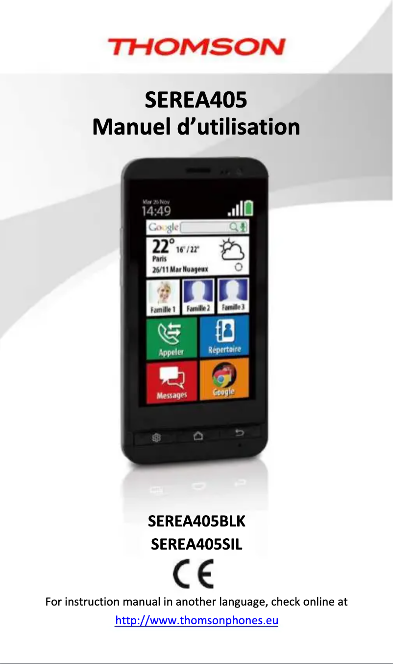 Page 1 de la notice Manuel utilisateur Thomson Serea 405