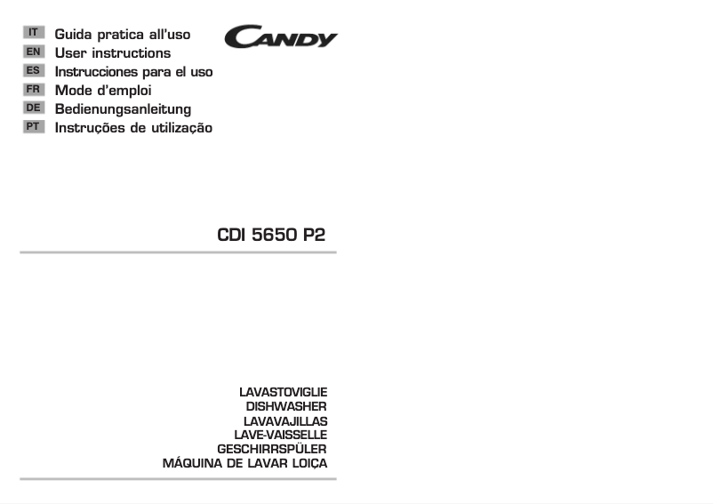 Page n°1 - Manuel utilisateur Candy CDI 5650 P2-S